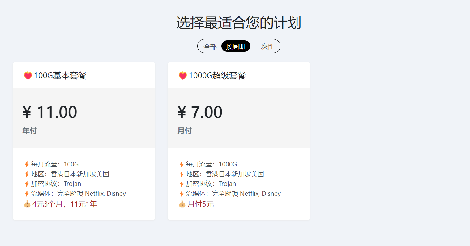 低价机场周期套餐